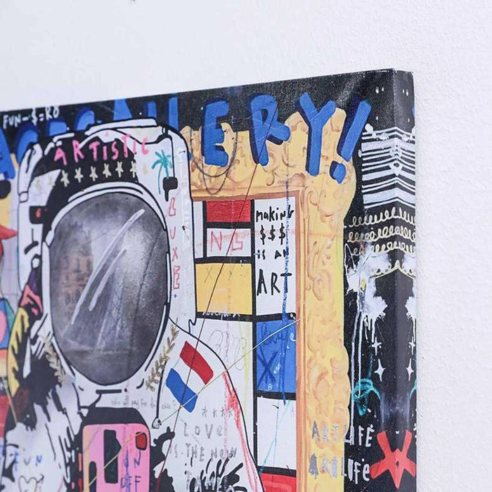 Walking Astronout Unframed Wall Art 40X60Cm-White
