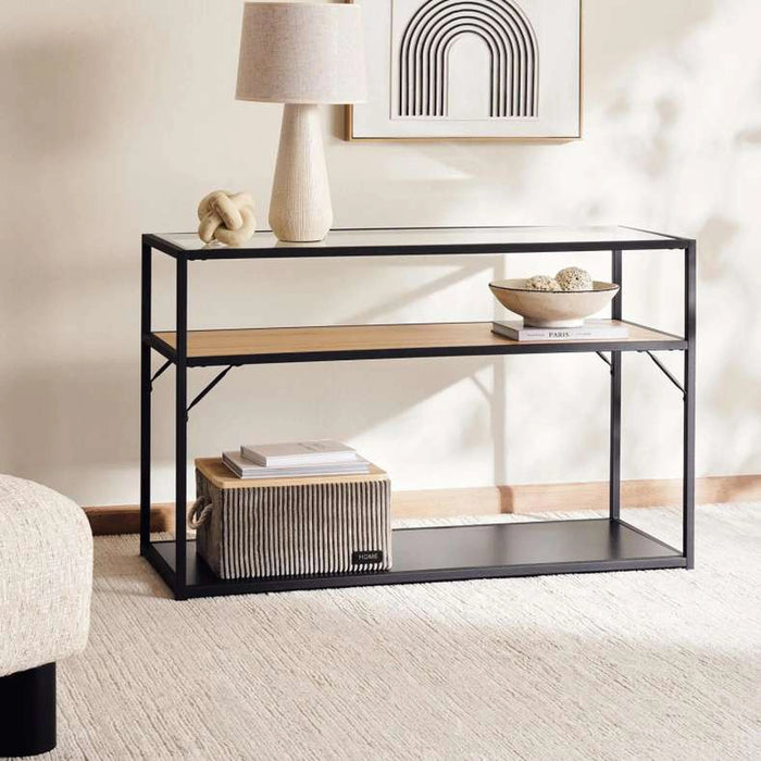 Walter Console Table With Storage Melamine - Black Natural