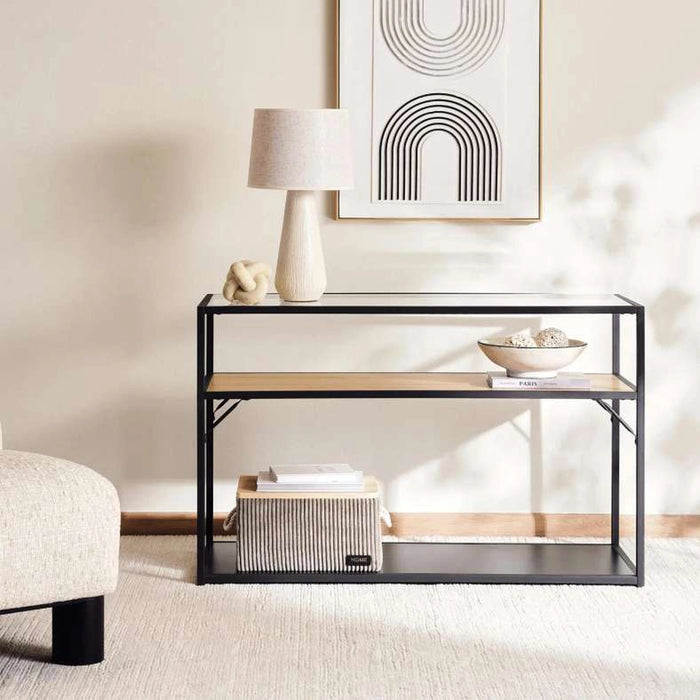 Walter Console Table With Storage Melamine - Black Natural