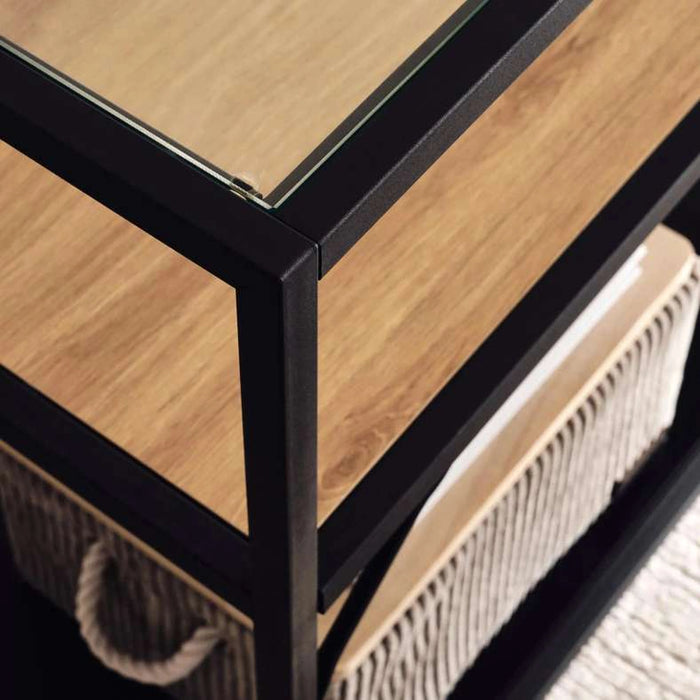 Walter Console Table With Storage Melamine - Black Natural