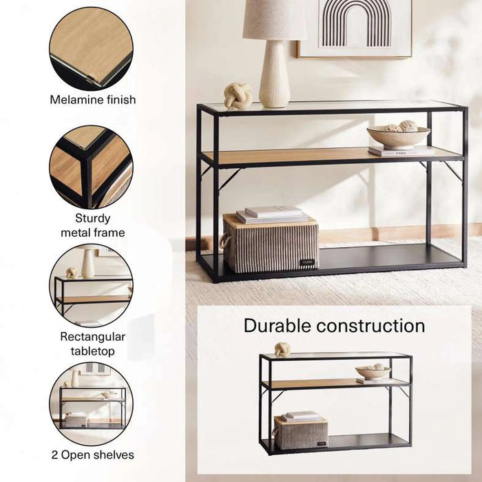 Walter Console Table With Storage Melamine - Black Natural