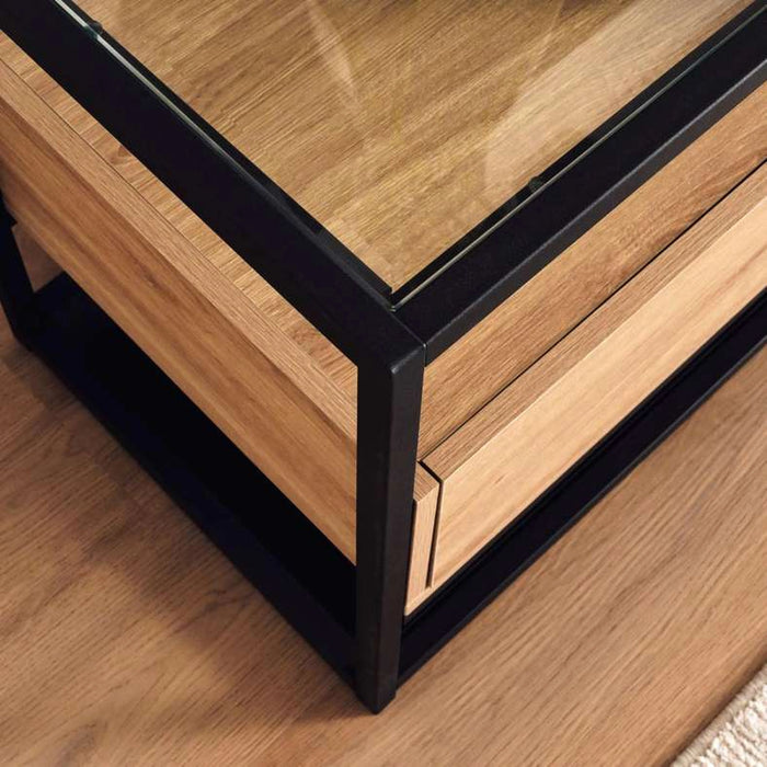 Walter Tv Unit Upto 60 Inches With 3 Drawer Melamine - Black Natural