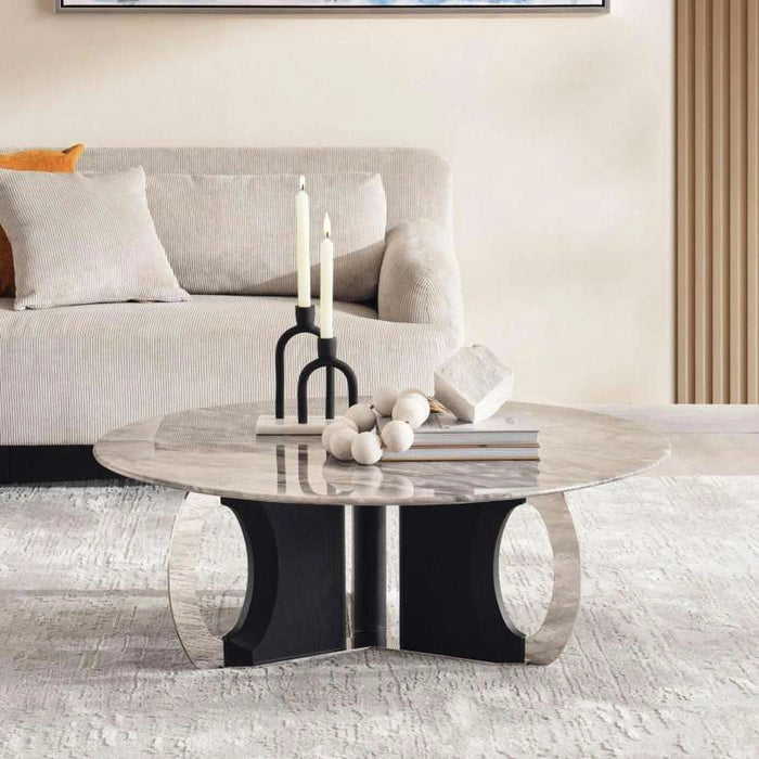 Walton Coffee Table Marble - Silver Black