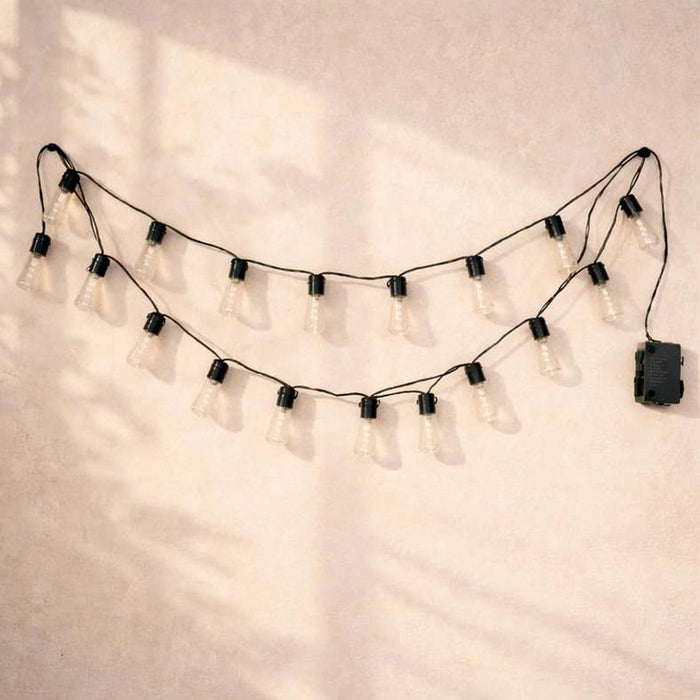 Warm Night Outdoor String Light With 24 St38 Led Ip44 Waterproof 3Xaa Battery With Light Mode Op