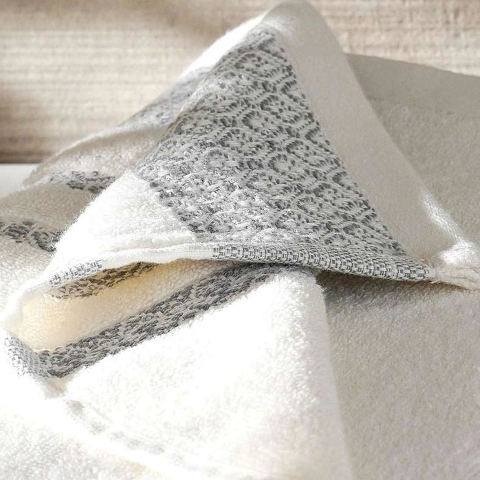 Warner Border 6 Piece Yarndyed Jacquard Towel Set- Grey