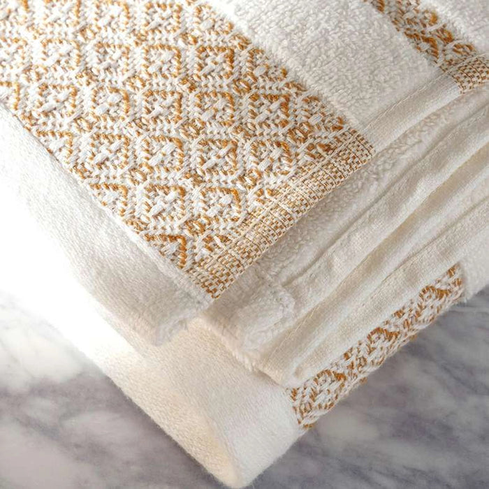 Warner Border 6 Piece Yarndyed Jacquard Towel Set- Ochre