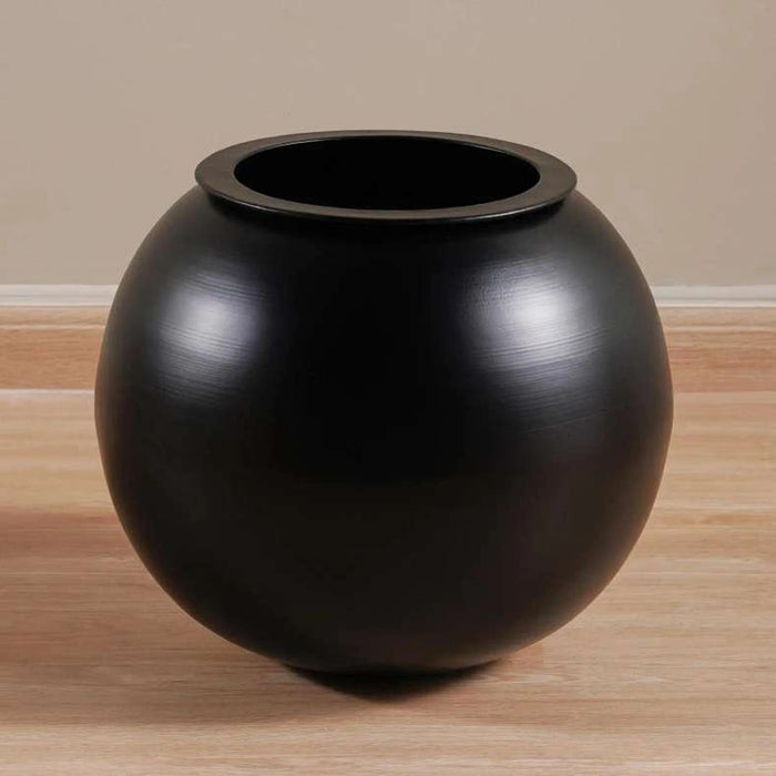 Warren Metal Round Planter 44X44X38Cm - Black