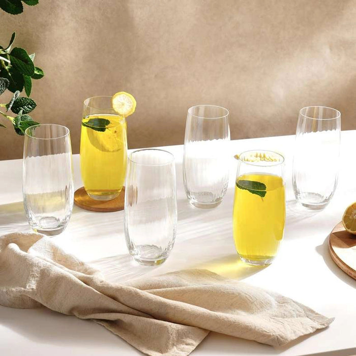 Waterfall 6-Piece Highball Crystal Glass Set 350Ml - Clear Pan Home
