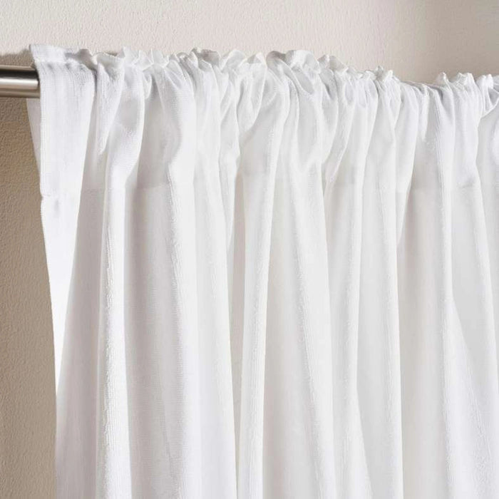 Wave Sheer 2 Piece Curtain Set - White Pan Home