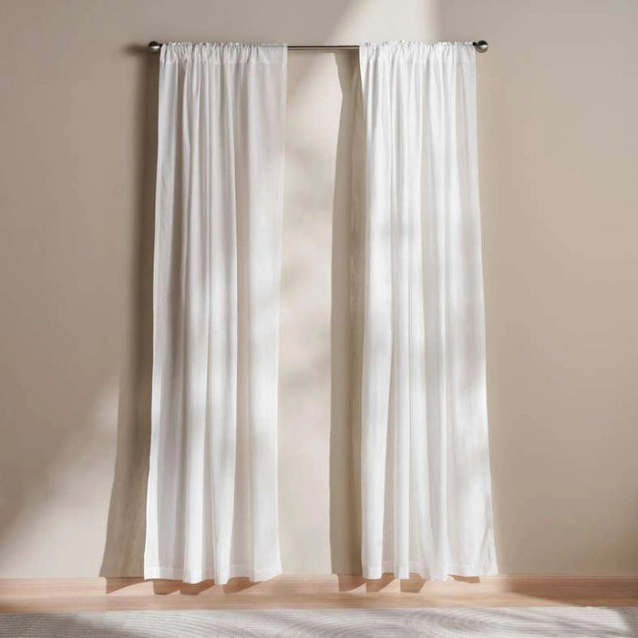 Wave Sheer 2 Piece Curtain Set - White Pan Home