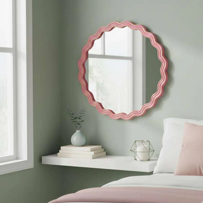 Wavelyn Wall Mirror Dia 30Cm - Pink