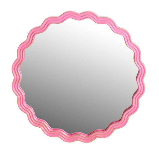 Wavelyn Wall Mirror Dia 30Cm - Pink PAN HOME