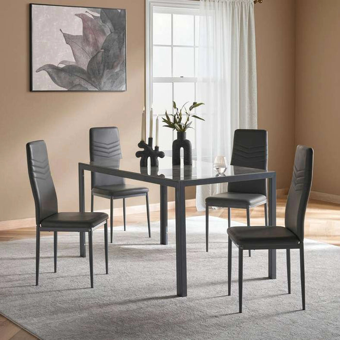 Waver 1+4 Dining Set Sintered Stone - White Grey