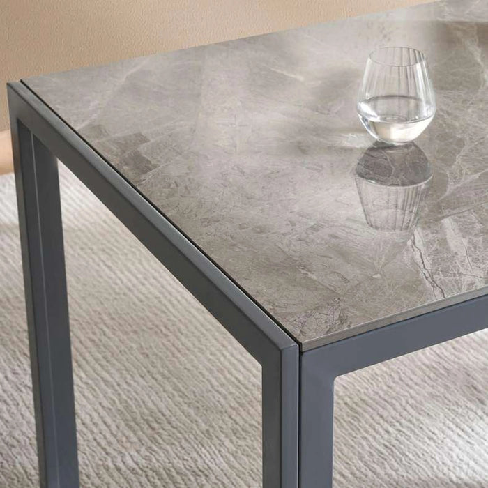 Waver 1+4 Dining Set Sintered Stone - White Grey