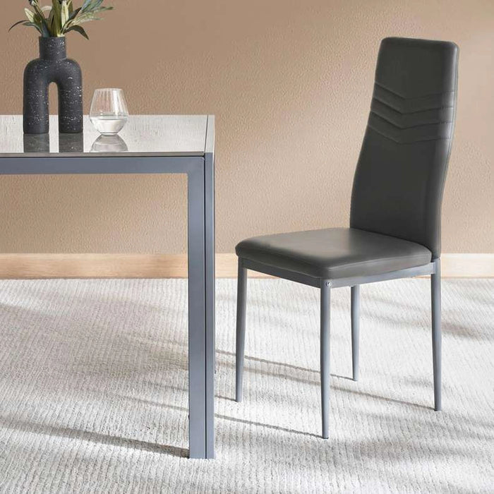 Waver 1+4 Dining Set Sintered Stone - White Grey