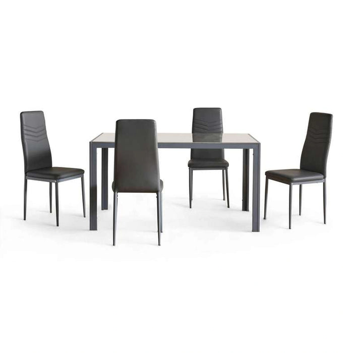 Waver 1+4 Dining Set Sintered Stone - White Grey