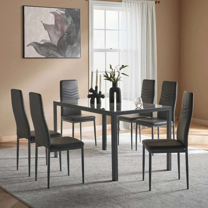 Waver 1+6 Dining Set Sintered Stone - White Grey