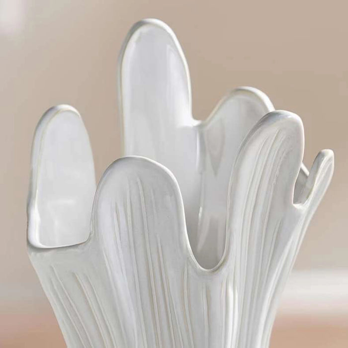 Waves Ceramic Vase 13.8X10.2X17.5Cm - Beige
