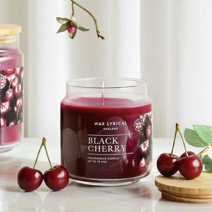 Wax Lyricals Black Cherry Paraffin Wax Candle 335Gms 9X9X10Cm - Red