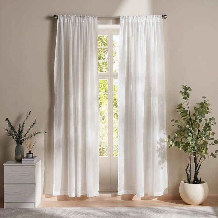 Wayne Sheer 2 Piece Curtain Set 135X240Cm - White