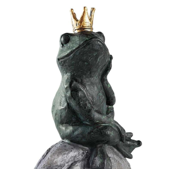 Welcome Resin Garden Pebble With Sitting Frog 15.8X9.5X22.7Cm - Green