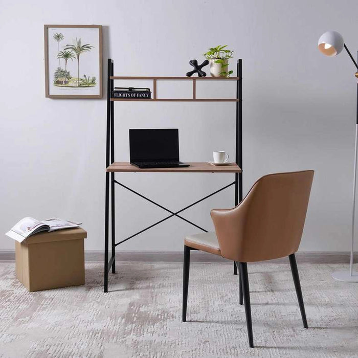 Weltech Writing Desk With Shelves - Natural Black