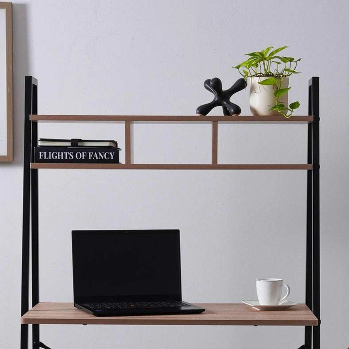 Weltech Writing Desk With Shelves - Natural Black