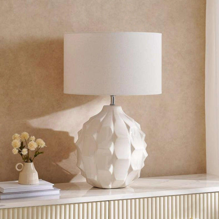 Wendale E27 Scutes Ceramic Table Lamp 45X71Cm - Beige