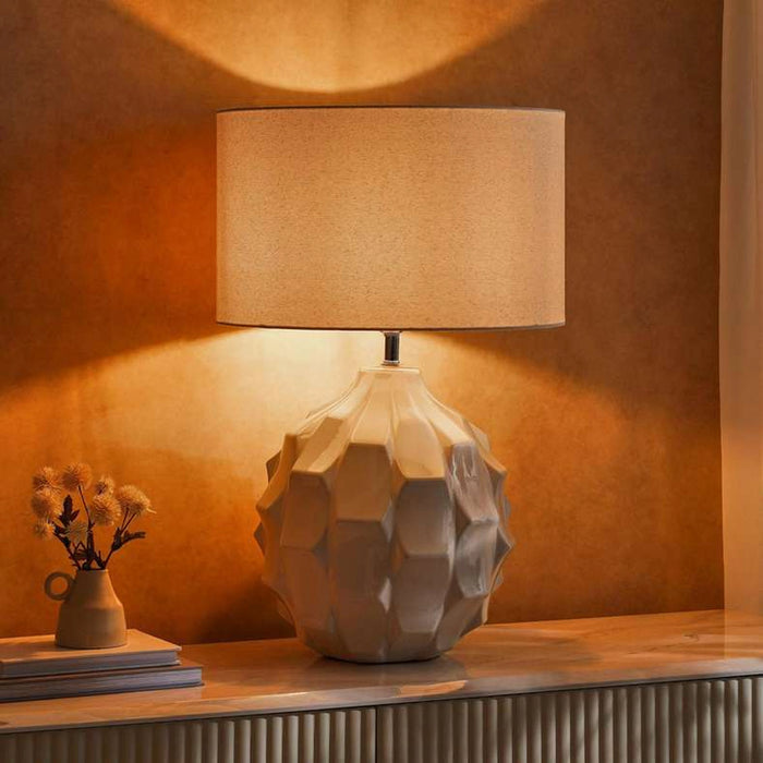 Wendale E27 Scutes Ceramic Table Lamp 45X71Cm - Beige