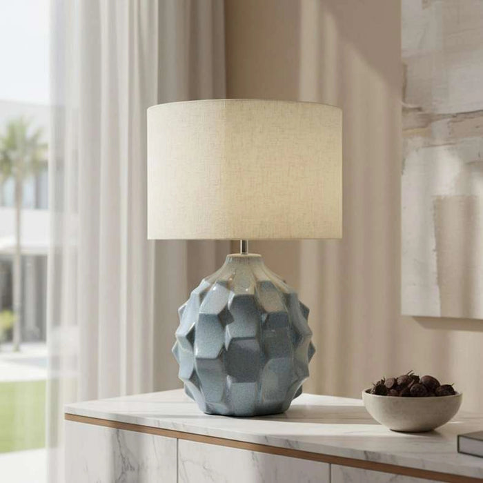 Wendale E27 Scutes Ceramic Table Lamp 45X71Cm - Blue
