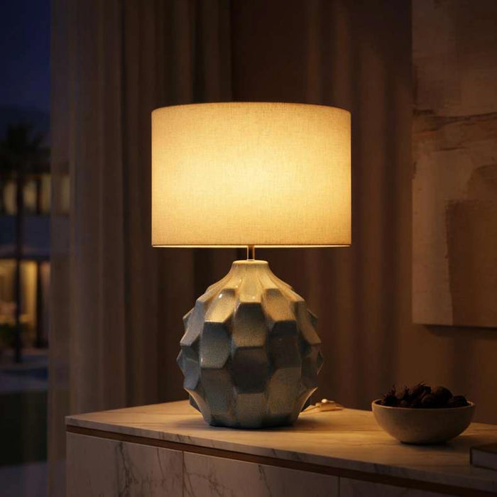 Wendale E27 Scutes Ceramic Table Lamp 45X71Cm - Blue