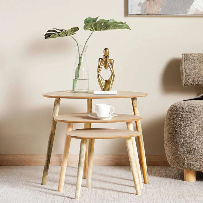 Wendy Nest Of Table Set Of 3 Veneer - Natural