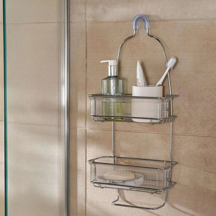 Wenko 2 Tier Shower Caddy - Silver Pan Home