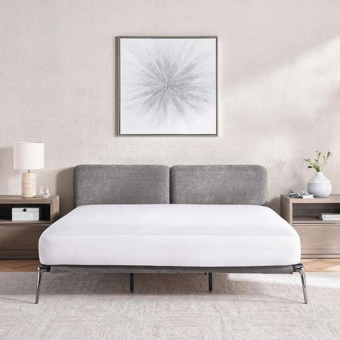Weslyn King Bed 180X200 With Usb Charging Ports - Slate Grey