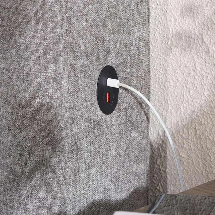 Weslyn King Bed 180X200 With Usb Charging Ports - Slate Grey