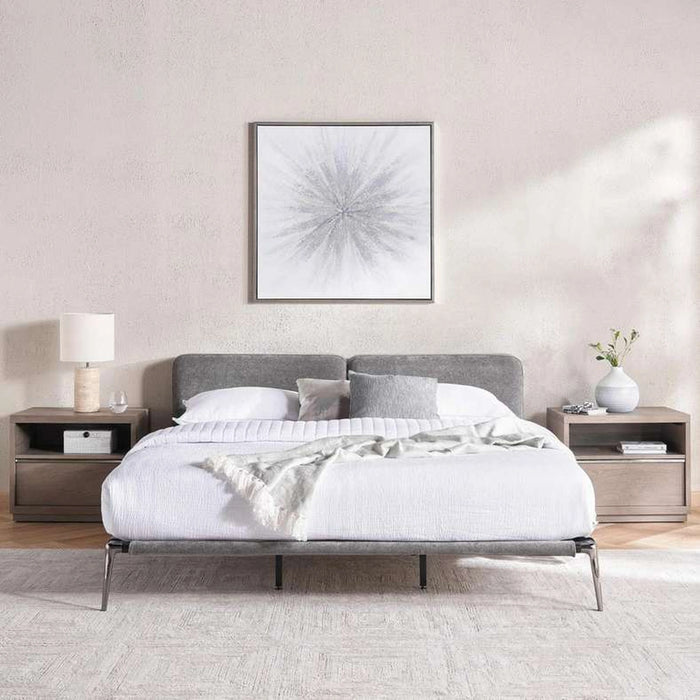 Weslyn King Bed 180X200 With Usb Charging Ports - Slate Grey