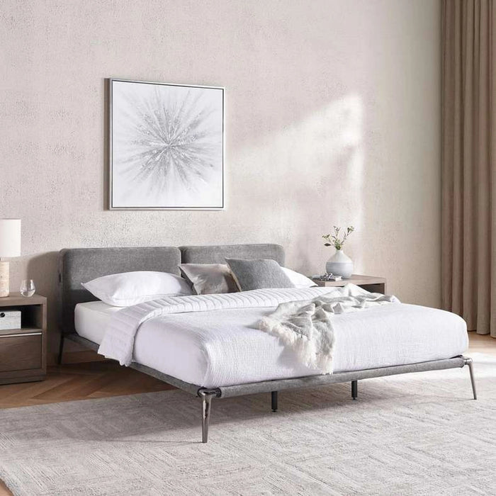 Weslyn Queen Bed 160X200 With Usb Charging Ports - Slate Grey