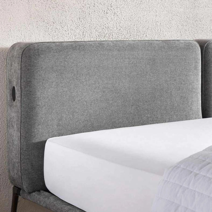 Weslyn Queen Bed 160X200 With Usb Charging Ports - Slate Grey