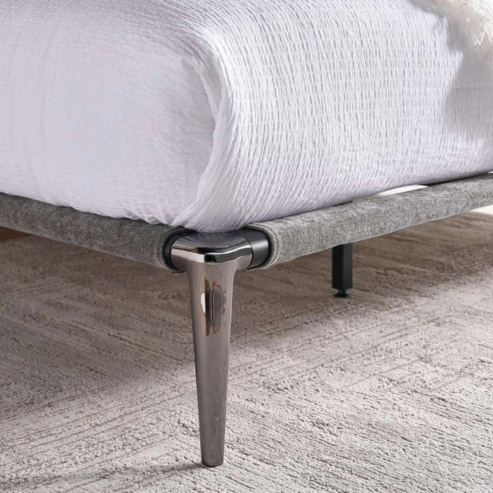 Weslyn Queen Bed 160X200 With Usb Charging Ports - Slate Grey