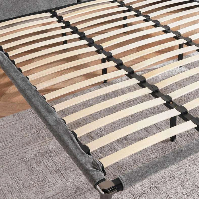 Weslyn Queen Bed 160X200 With Usb Charging Ports - Slate Grey