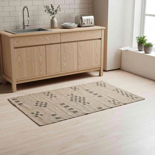 Westlane Machine Woven Jute & Cotton Blend Dhurrie 60X90Cm - Beige PAN HOME