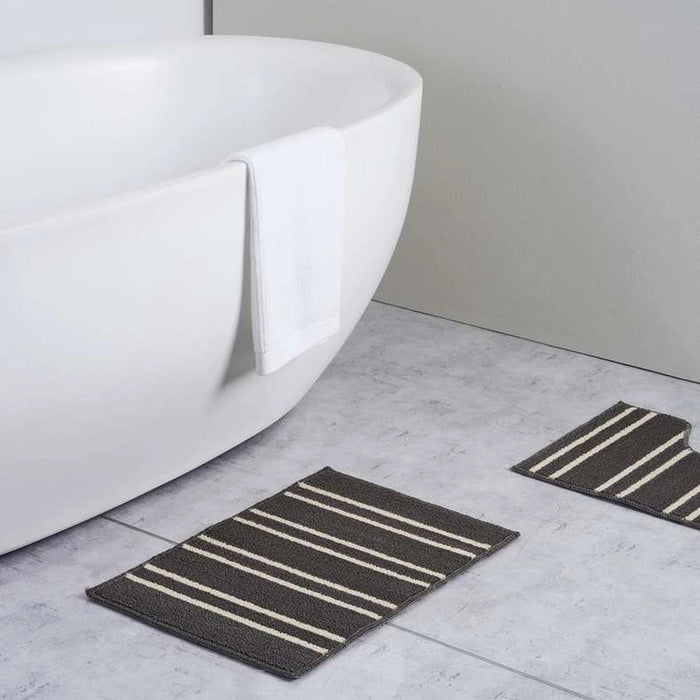 Westly 2-Piece Set Bathmat & -Grey Pan Home