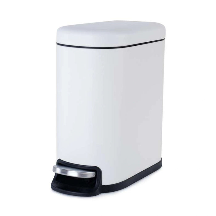 Weston 5L Slim Step Bin - White Pan Home