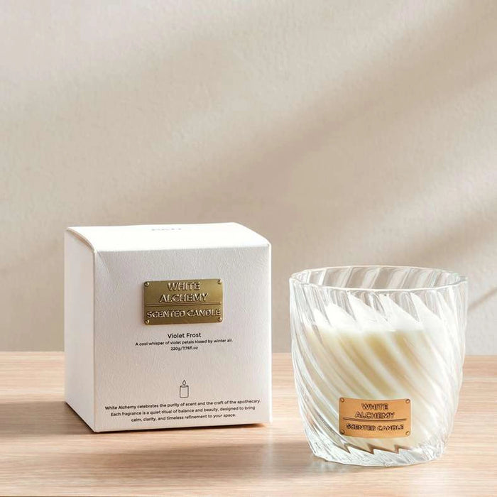 White Alchemy Violet Frost Scented Candle 220Grm - White