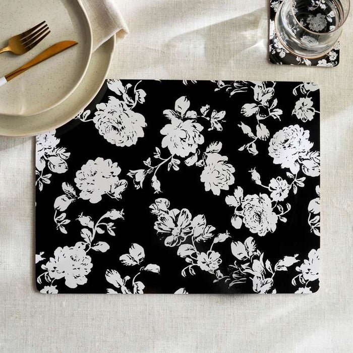 White Rose 4Piece Corkback Placemat Set 30X40Cm - White
