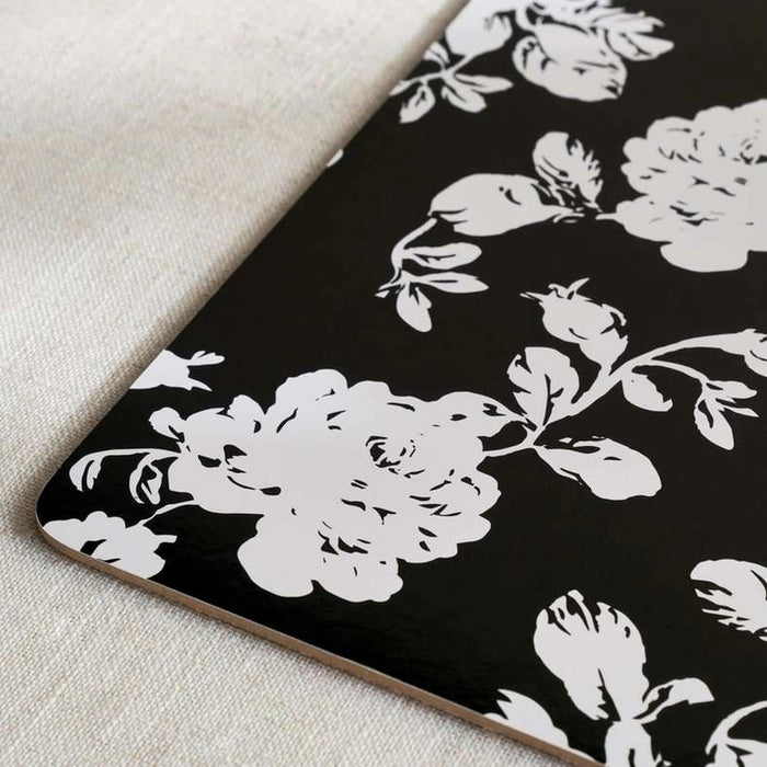 White Rose 4Piece Corkback Placemat Set 30X40Cm - White
