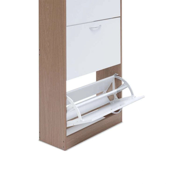 Whitmor Shoe Rack 30 Pairs With 5 Drawer - White Natural Pan Home