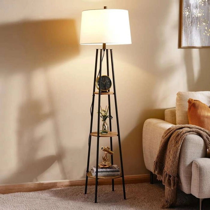 Wilbur E27 Shelf Floor Lamp Dia 40.5X154Cm - Black