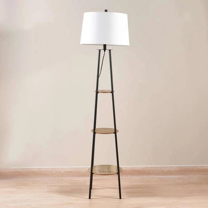 Wilbur E27 Shelf Floor Lamp Dia 40.5X154Cm - Black