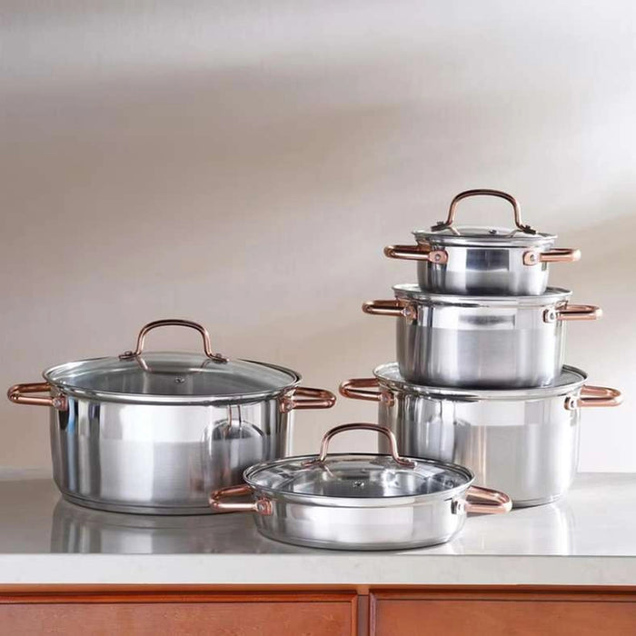 Wildan 10-Piece Stainless Steel Cookware Set -Chrome